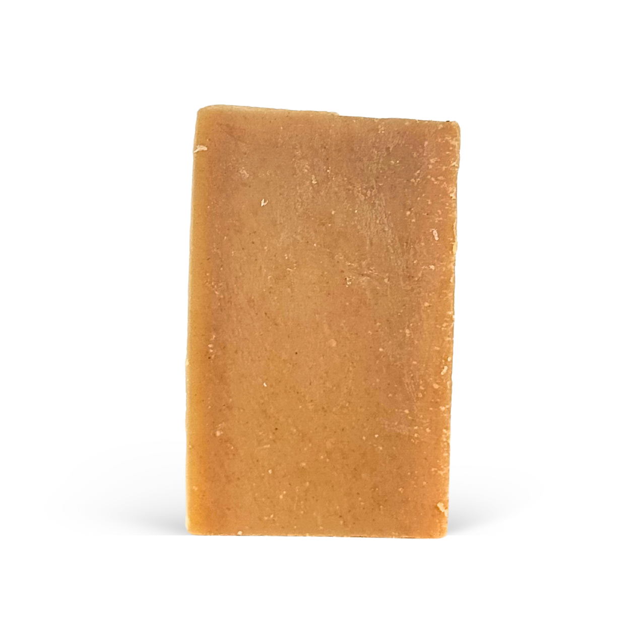 Bar of brown soap on a white background