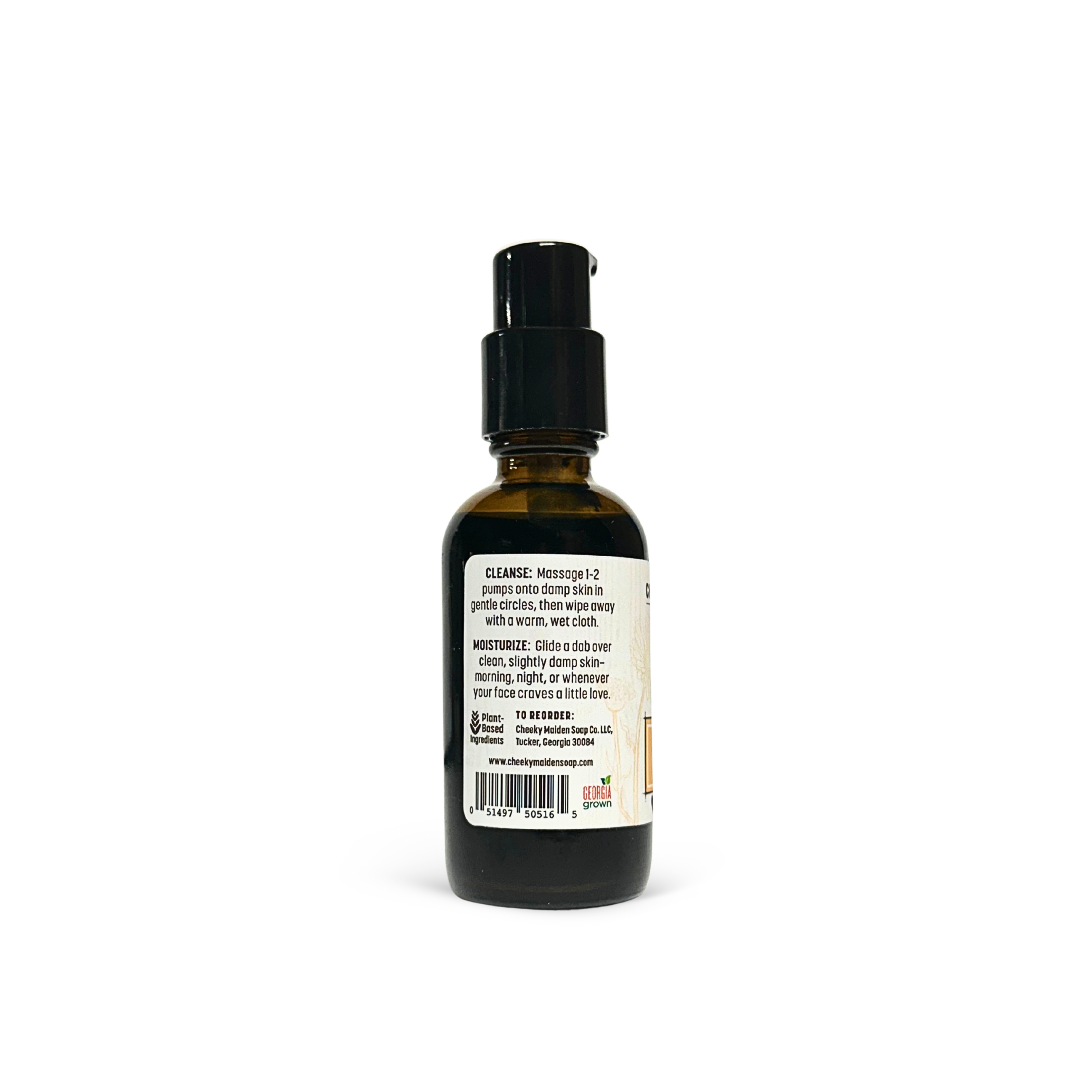 Bottle with a label on a white background