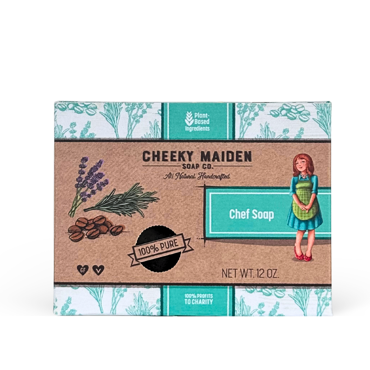 Cheeky Maiden Soap Co. Chef Soap packaging on a white background