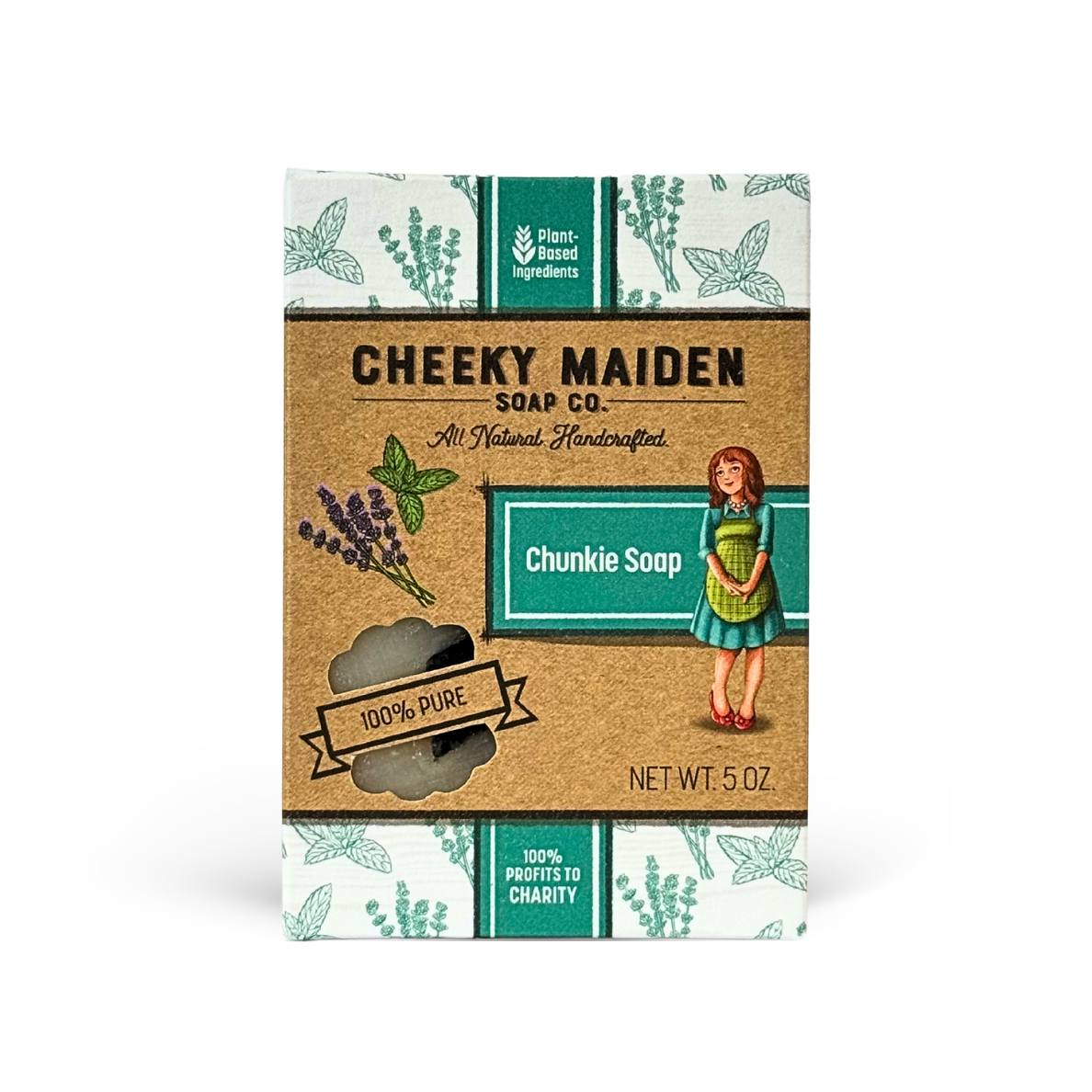Cheeky Maiden Soap Co. chunkie soap packaging on a white background