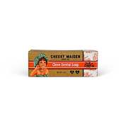 Bar of soap with 'Cheeky Maiden' packaging on a white background