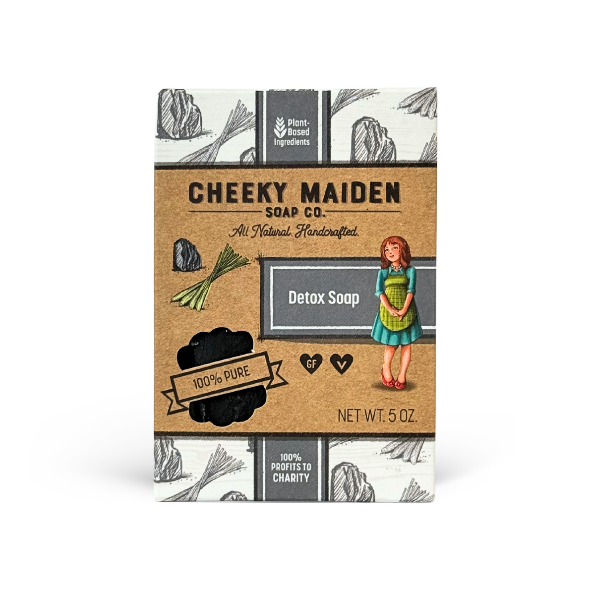 Cheeky Maiden Soap Co. Detox Soap packaging on a white background