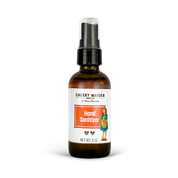 Hand sanitizer bottle with a label on a white background