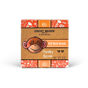 Box of Cheeky Maiden Kid Bath Bomb with monkey design on a white background