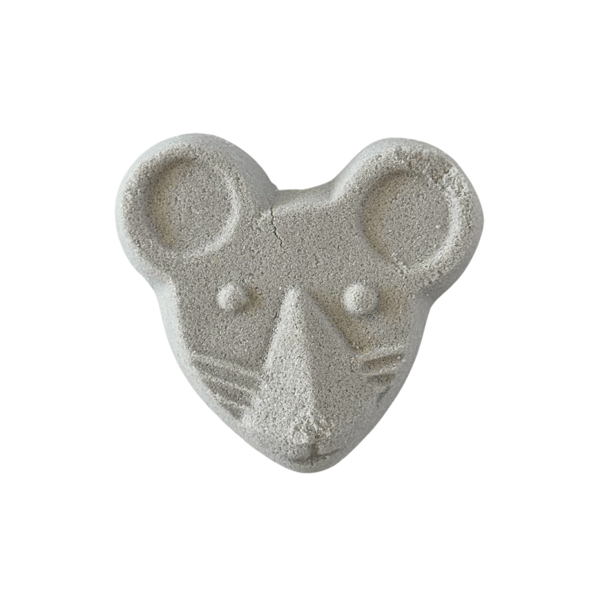 mouse shaped bath bomb on a white background