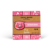 Box of Cheeky Maiden Kid Bath Bomb Pig Bomb on a white background