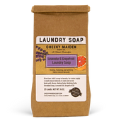 Cheeky Maiden Soap Co. laundry soap package with lavender and grapefruit scents on a white background