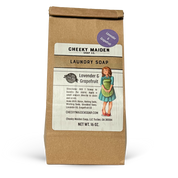 Cheeky Maiden Soap Co. laundry soap package with a label on a white background