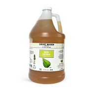 Gallon jug of 'Cheeky Maiden' Nettle Hair Rinse on a white background