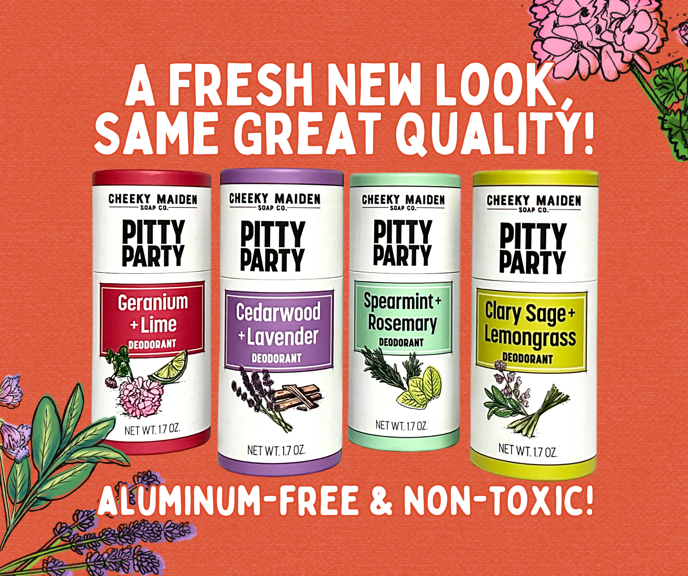 Spearmint + Rosemary Pitty Party Deodorant