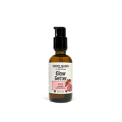 Bottle of 'Glow Getter' with a label on a white background