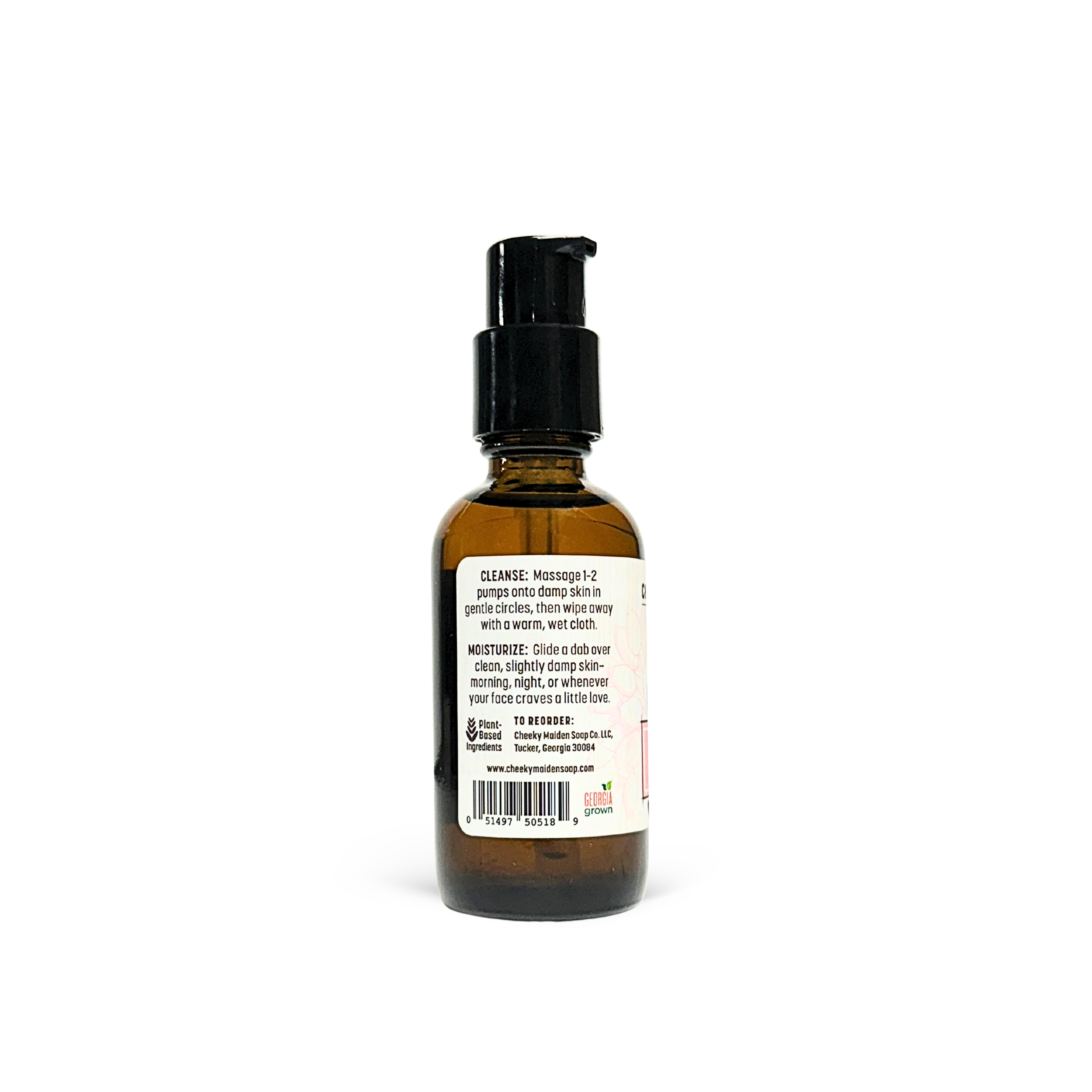 Bottle with a black cap and label on a white background