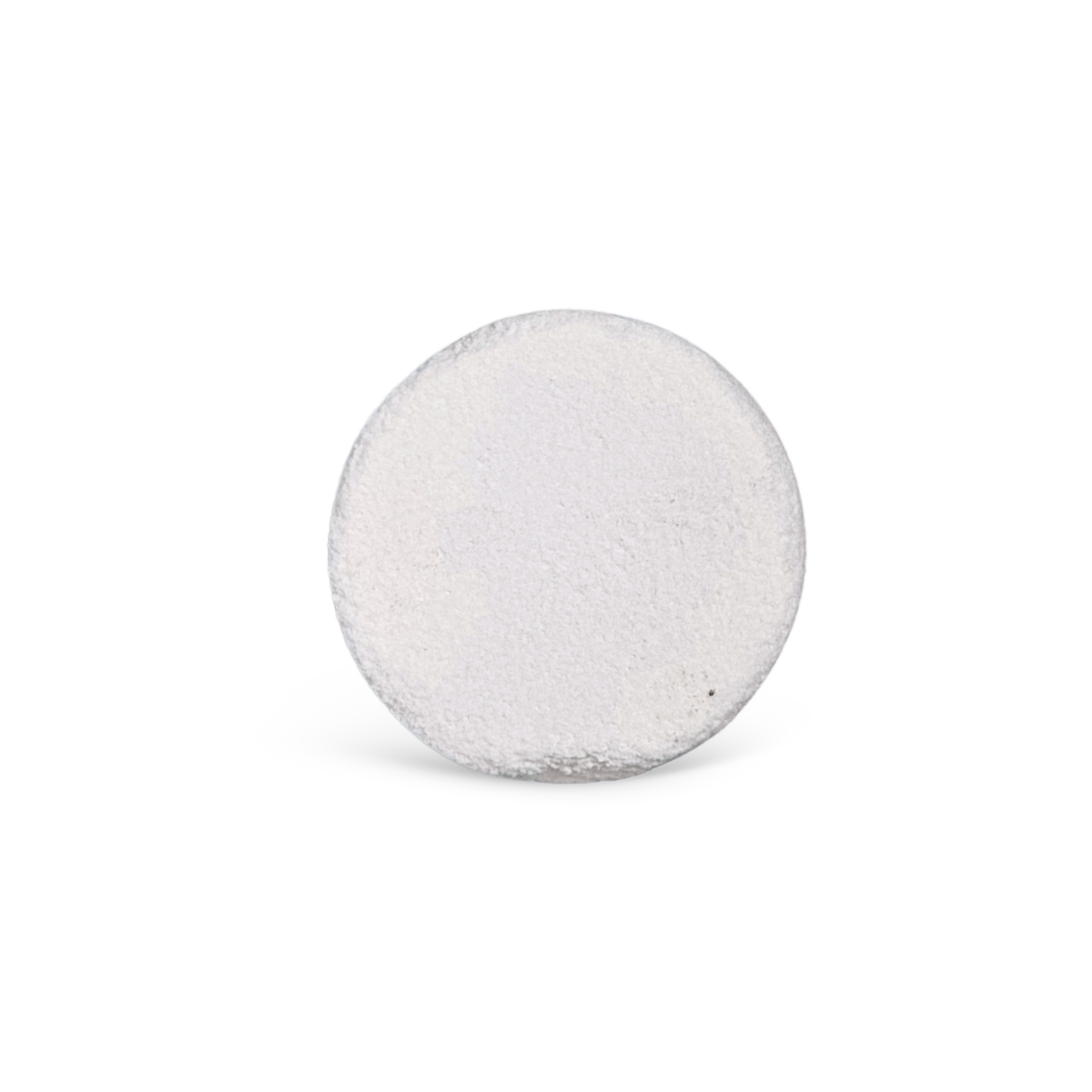 Round white shower steamer on a white background