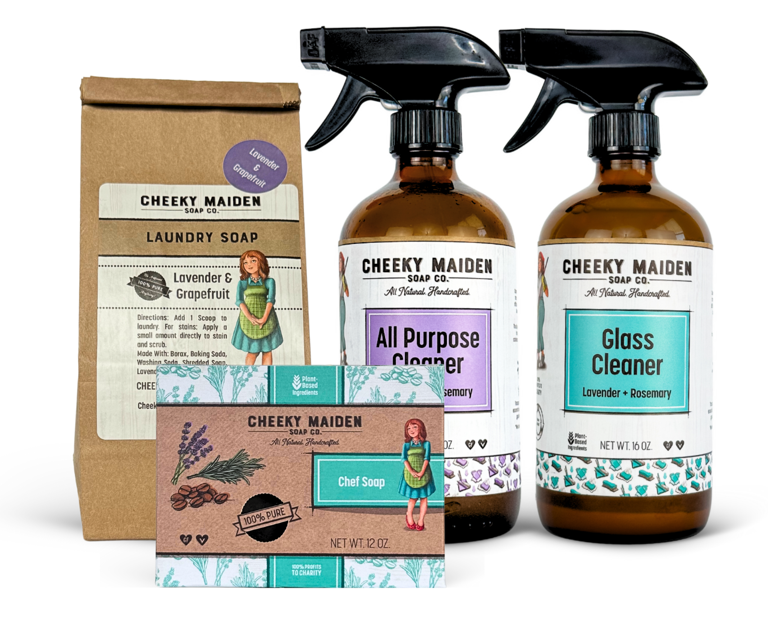 EverClean Essentials All-Natural Cleaning Kit – Cheeky Maiden Soap Co. EverClean Essentials All-Natural Cleaning Kit – Cheeky Maiden Soap Co.