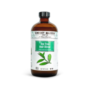 Bottle of Cheeky Maiden Soap Co. Tea Tree Hair Rinse on a white background