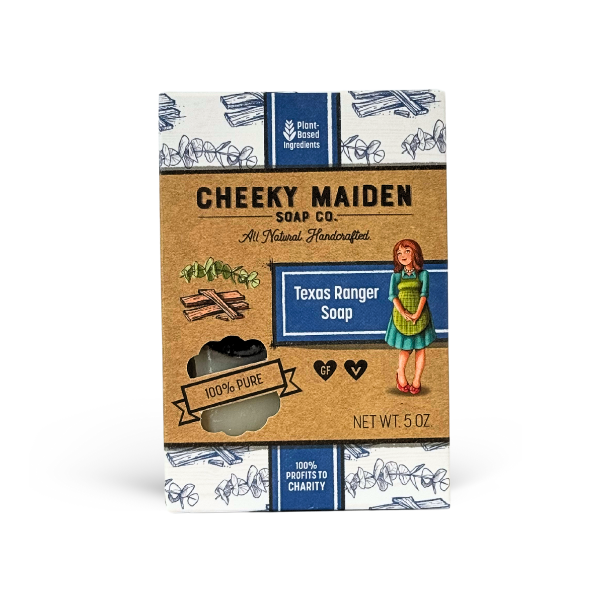 Box of Cheeky Maiden Soap Co. Texas Ranger Soap on a white background