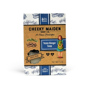 Box of Cheeky Maiden Soap Co. Texas Ranger Soap on a white background